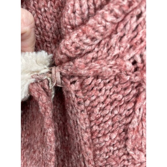 Anthropologie Sleeping on Snow Sherpa Cowl Neck Cardigan Sweater Women's XS Pink - Picture 5 of 11